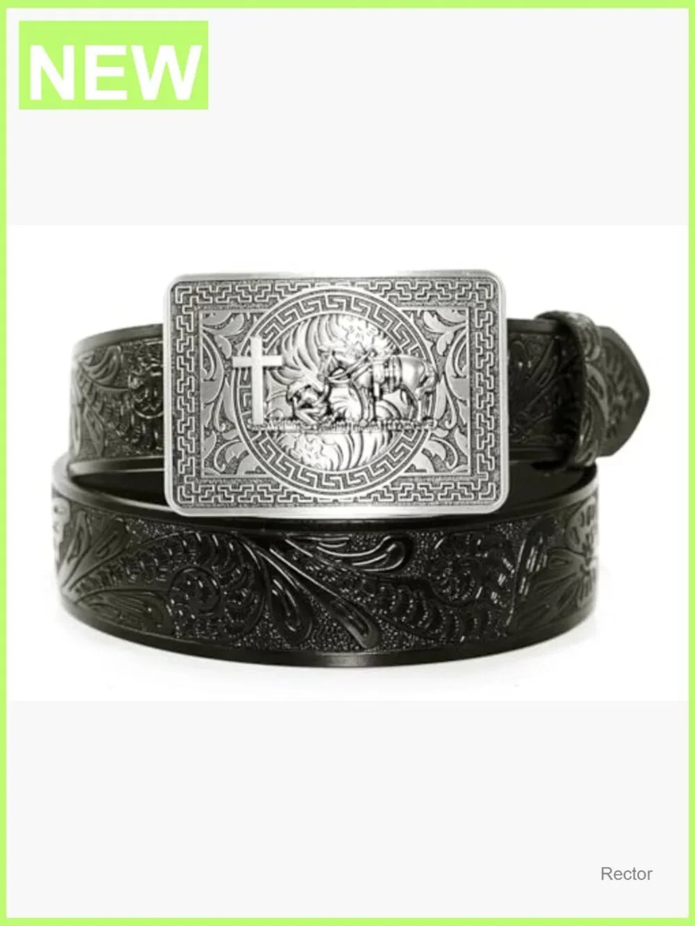 Men's Classic Western Handmade Cow Leather Belt with Buckle
